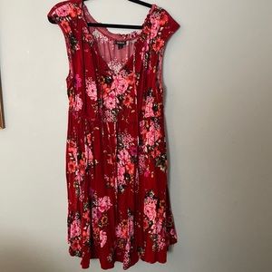 Torrid -Red Floral Print Dress- 1X
